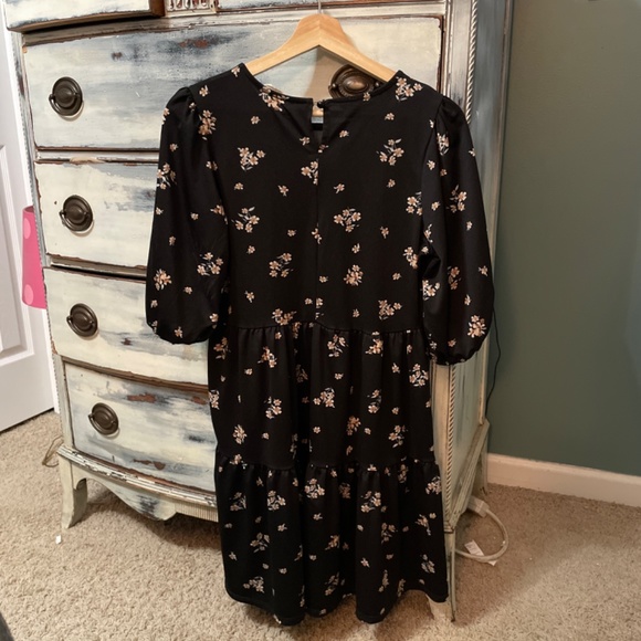 Black sundress with tan flowers - Picture 2 of 2